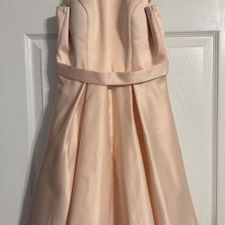 pearl pink short prom dress