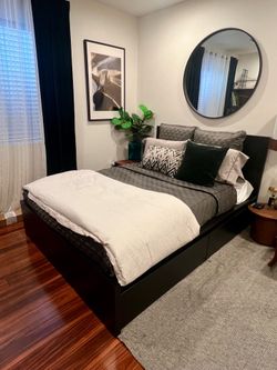 FULL IKEA Malm Bed w/storage & Mattress