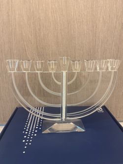 Crystal Glass Hanukkah Menorah