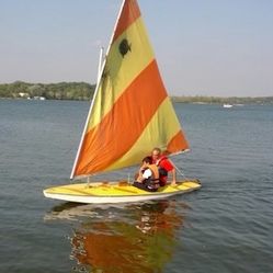 Sunfish sail boat and trailer