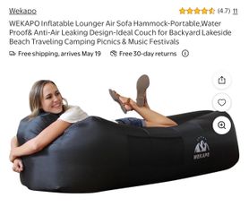 WEKAPO Inflatable Lounger Air Sofa Hammock-Portable,Water Proof& Anti-Air Leaking Design-Ideal Couch for Backyard Lakeside Beach Traveling Camping Pic