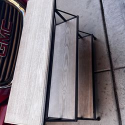 Rustic table with metal frame