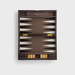 KITH Crest Monogram Leather Backgammon Board Incognito Brown Black Gold BRAND NEW IN BOX - RARE