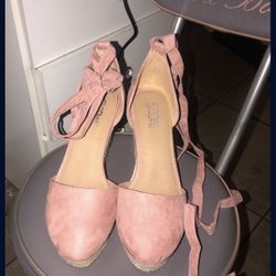Pink Platform Wedges Heels 