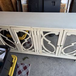White Cabinet With Mirrors 