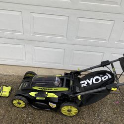 Ryobi 40v Electric Lawnmower Self Propelled With 6 Ah Battery And charger