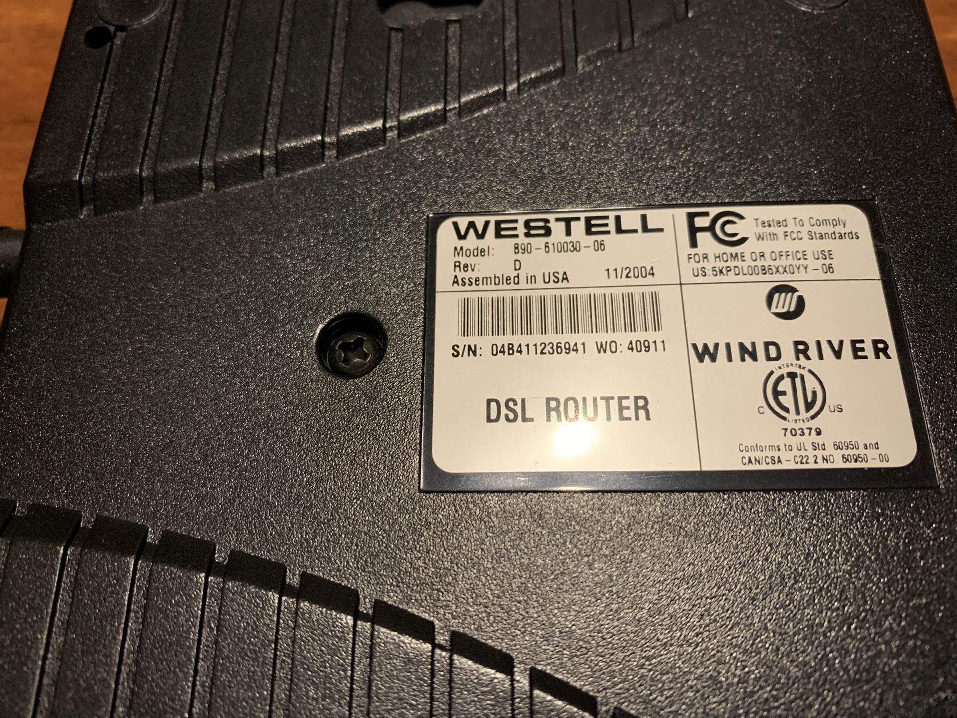 Westell DSL Modem + DSL line filters, OBO