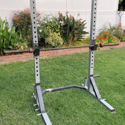 Squat Rack with Olympic Barbell