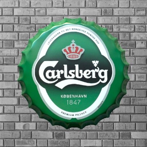14” Carlsberg Bottle Cap Metal Tin Sign