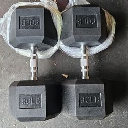 Brand New Pair Of 90 Pound Dumbbells