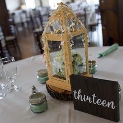 Peach Lantern Centerpieces 