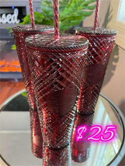 Starbucks 2022 Christmas Holiday Red Jeweled Studded Tumbler 24 oz Venti NEW