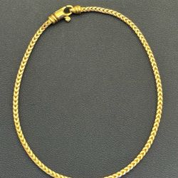 10k yellow gold Franco bracelet 8.5" 2 mm width.