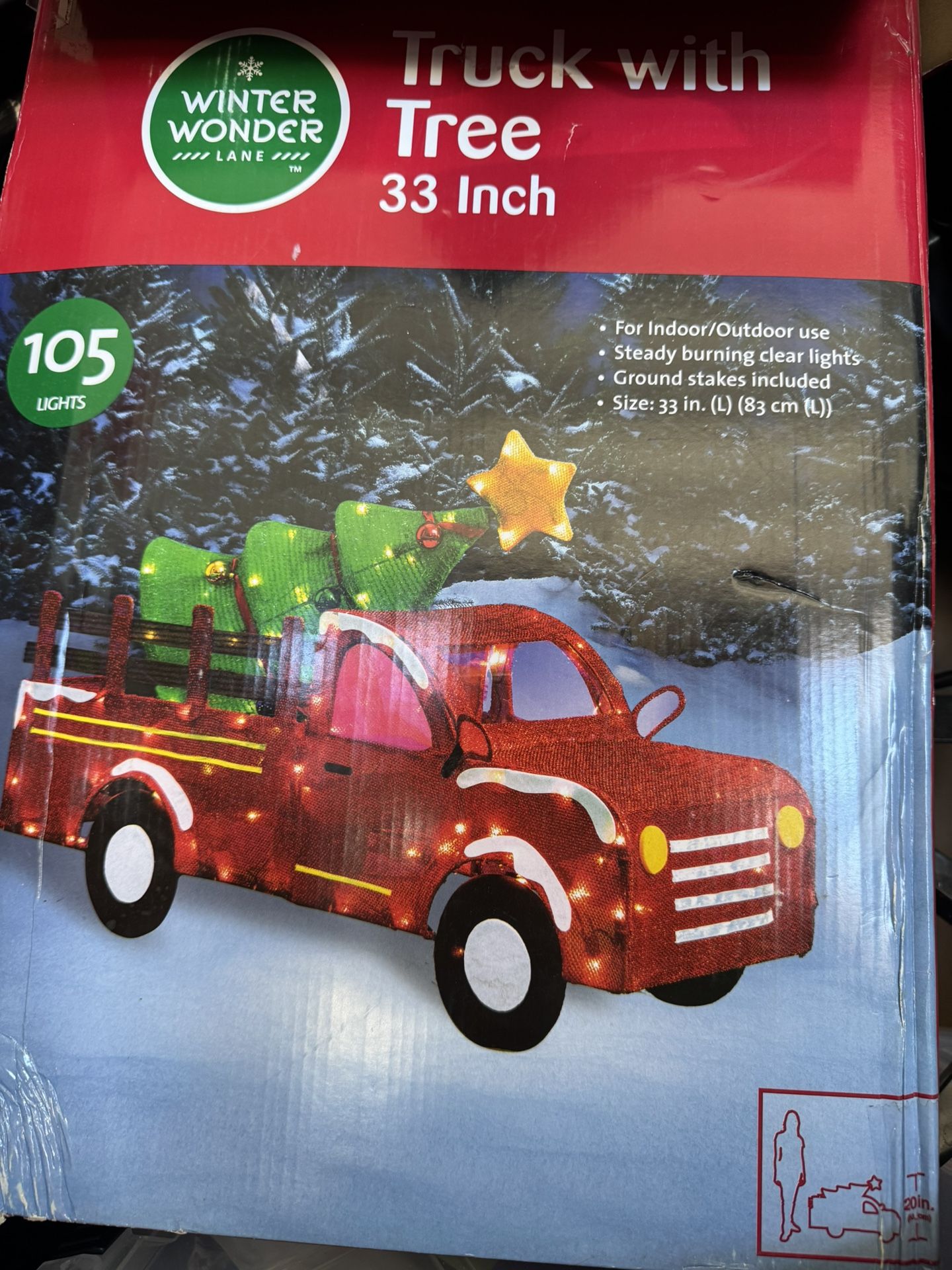 Christmas Decorations Red Truck & Tree