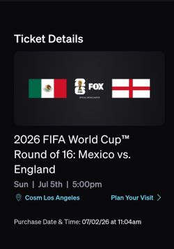 World cup Mexico vs England  tickets