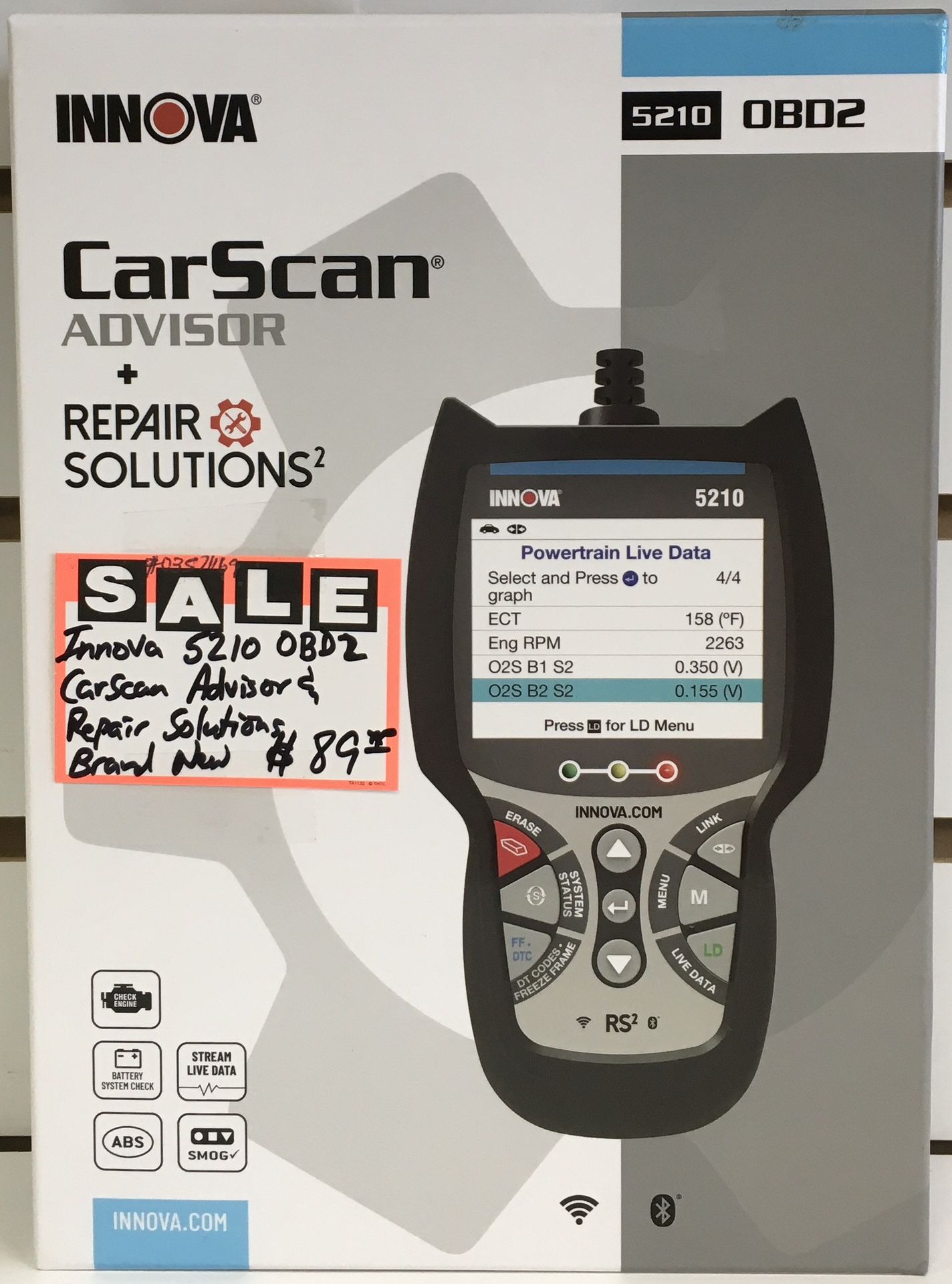 Innova 5210 OBD2 CarScan Advisor & Repair Solutions Brand New