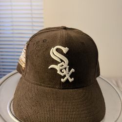 Chicago White Sox Fitted Hat New Era 59fifty ( Brown Corduroy) 7 1/4
