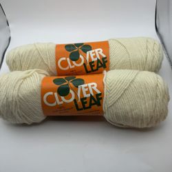 Vintage Yarn 2 Skeins  -Clover Leaf -Color 336 Fisherman-100% Acrylic 4oz 120253