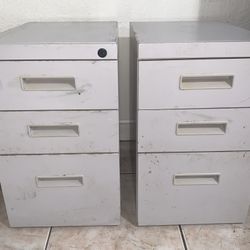 Set of 2 Small File Cabinets
