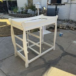 White Wood Baby Changing Table 