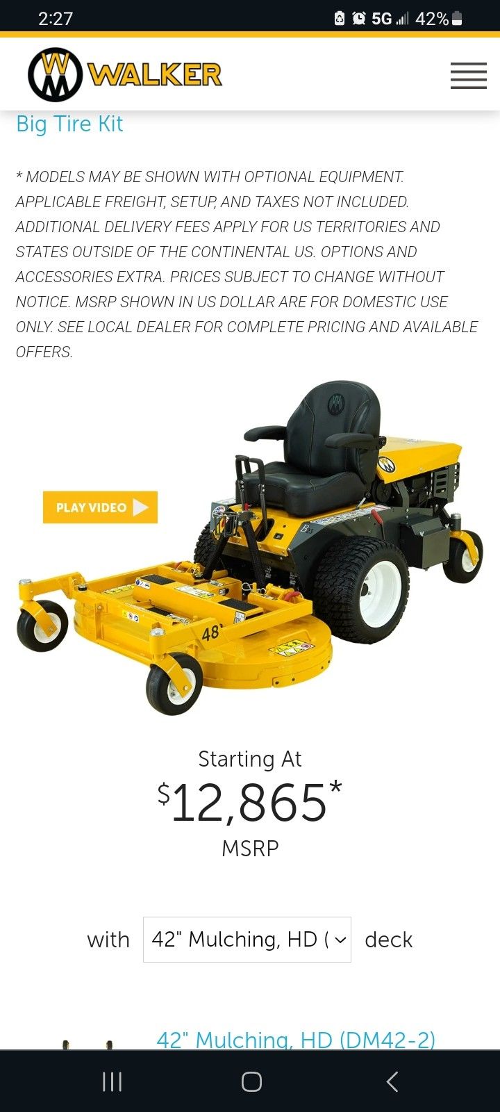 2023 Walker Commercial Mower