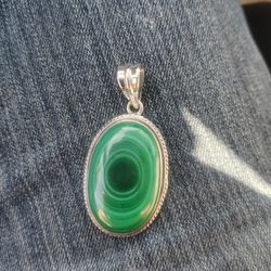 Malachite Silver Pendant 
