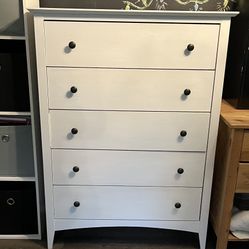 Shabby Chic Painted White 5-drawer Dresser