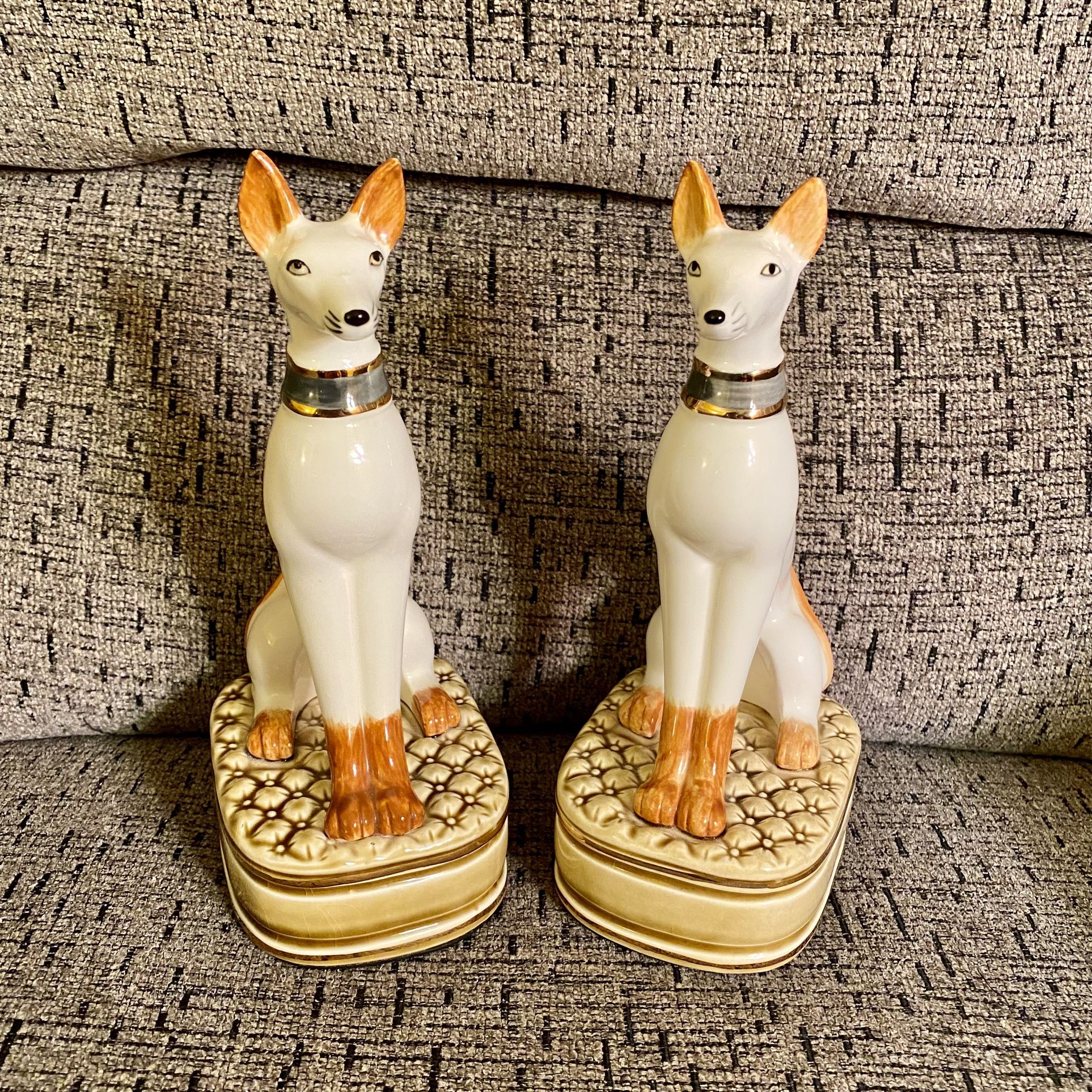 ANDREA By SADEK Whippet Greyhound Dog Bookends Statues Figurines Made in Japan