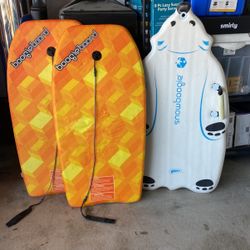 Two Kids Boogie Boards And One Snow boogie 