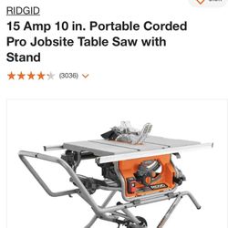 10 inch table saw with stand