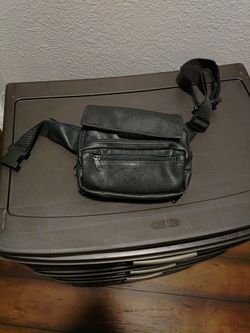 Black Leather Fanny Pack Waist Bag