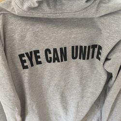 Eye Can Unite Grey Hoodie Large 