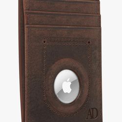 Brand New Genuine Leather Air Tag Holder - Slim Minimalist Wallets For Men & Women - Front Pocket Thin Mens Wallet RFID Credit Card Holder Gifts