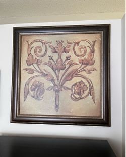 Framed Floral Scroll Wall Art