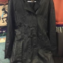 Leather Dress Coat Size Med Lined