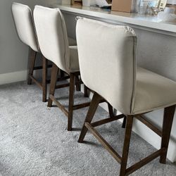 3 Counter Height  Padded Chairs