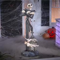 The Nightmare Before Christmas, Jack Skellington & Zero Statue 3.5 ft.  New