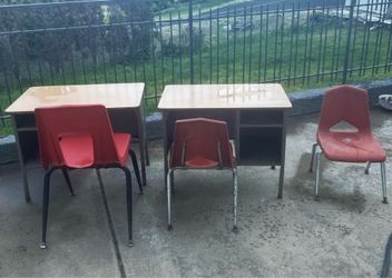 Vintage School Desk and Chair Sets