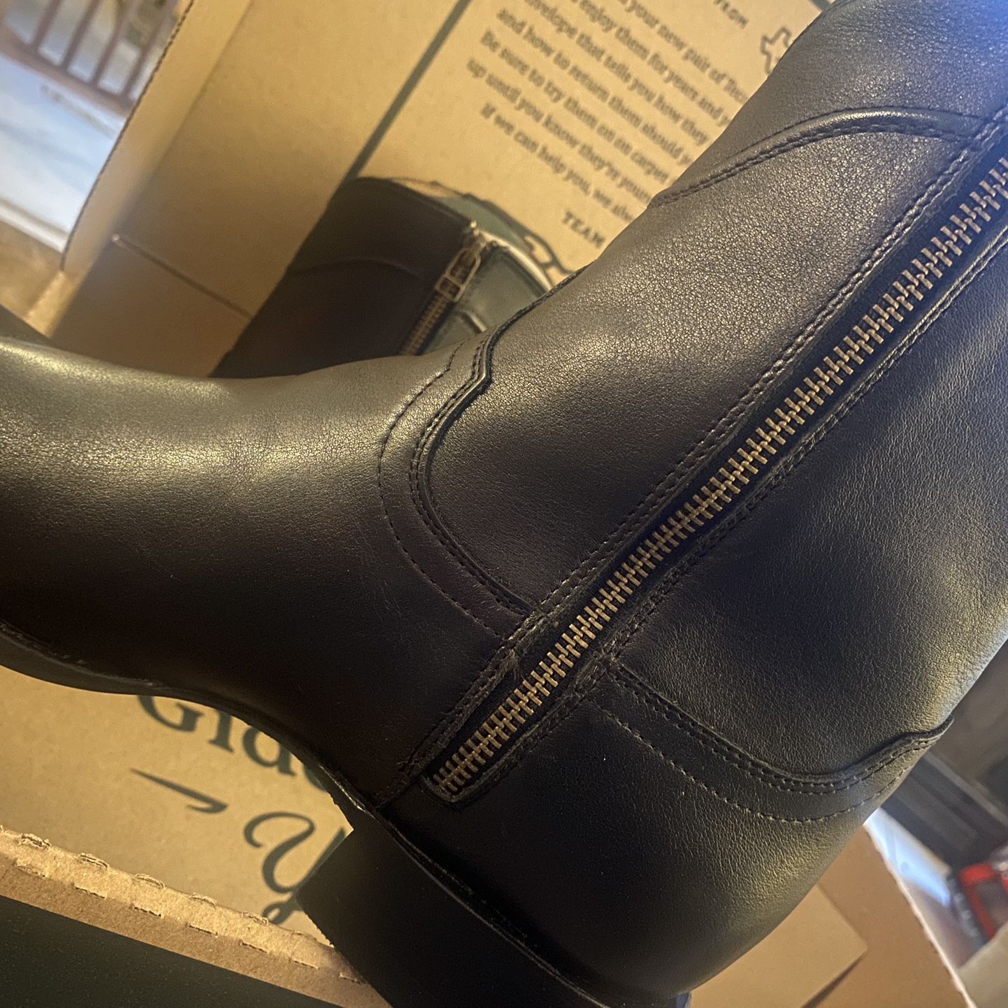 Men’s black leather cowboy boots