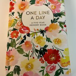 One Line a Day a Five-Year Memory book. hardback.  floral cover.  Yao Cheng, artist, Columbus OH
