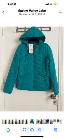 Coleman Pink Teal Quilted Hooded Puffer Jacket