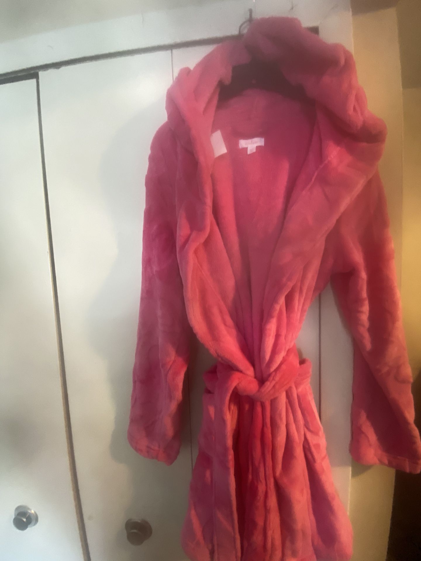 Plush Heart Design Hoodie Robe