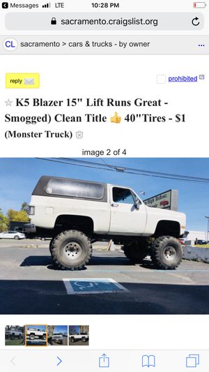 K5 Beast Mode 15 On 40s Tagged Smogged For Sale In Sacramento