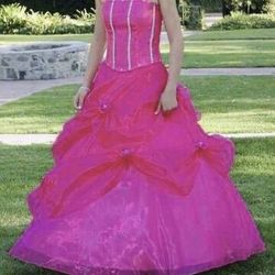 Beautiful Hot Pink Dress w/ shawl