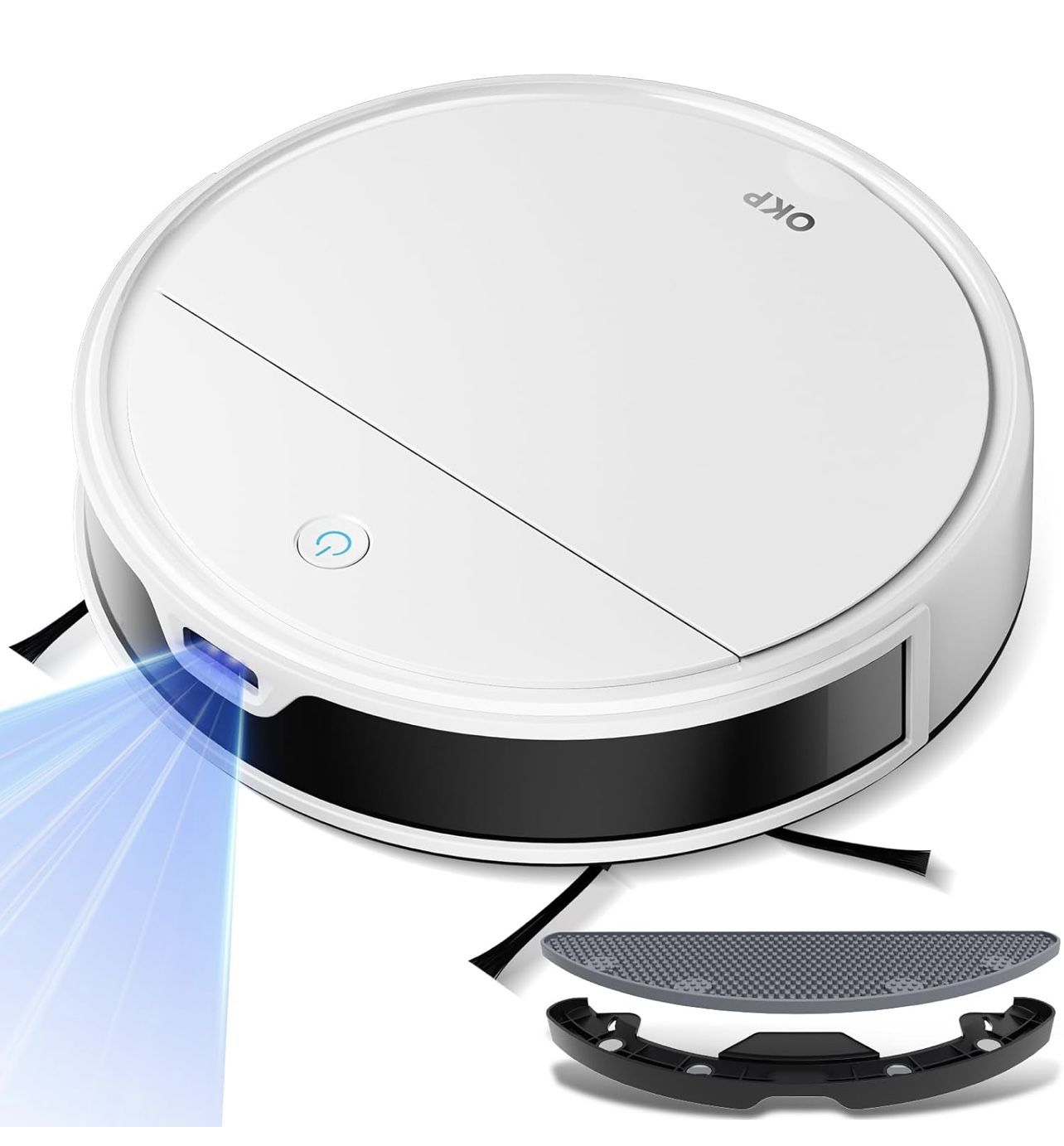 OKP Robot Vacuum and Mop Combo K5 Ultra Small Robotic Cleaner with ToF LiDAR Navigation, Stronger Suction, WiFi/App/Alexa Control, 170min Runtime, 500