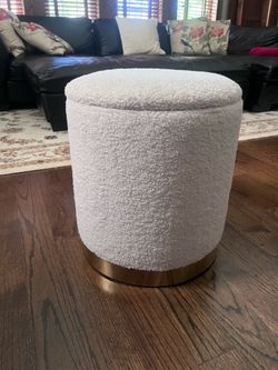 White and Gold Ottoman