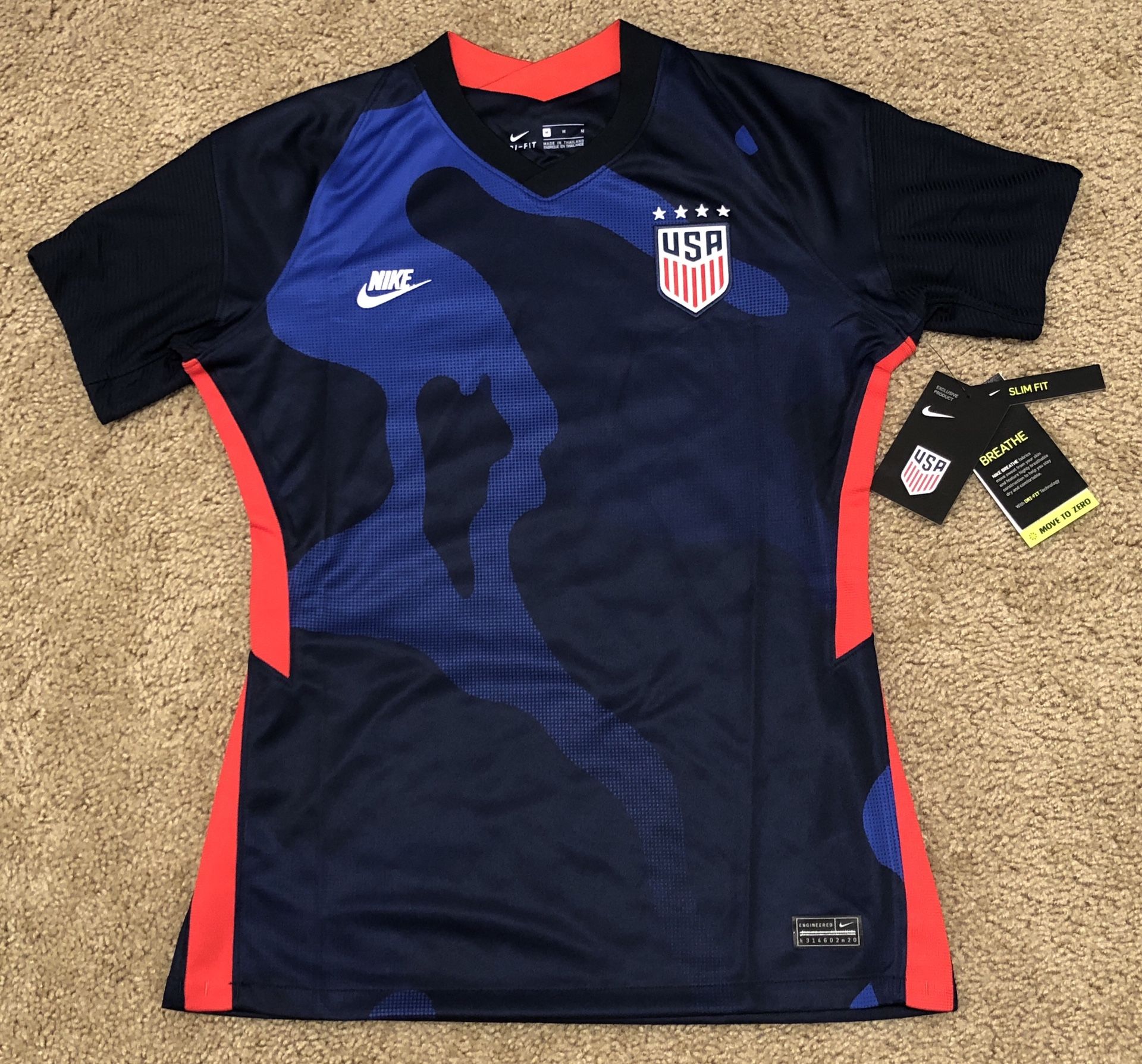Nike USWNT Away 2020 21 Star Soccer Jersey Navy/ Blue CD0907 475