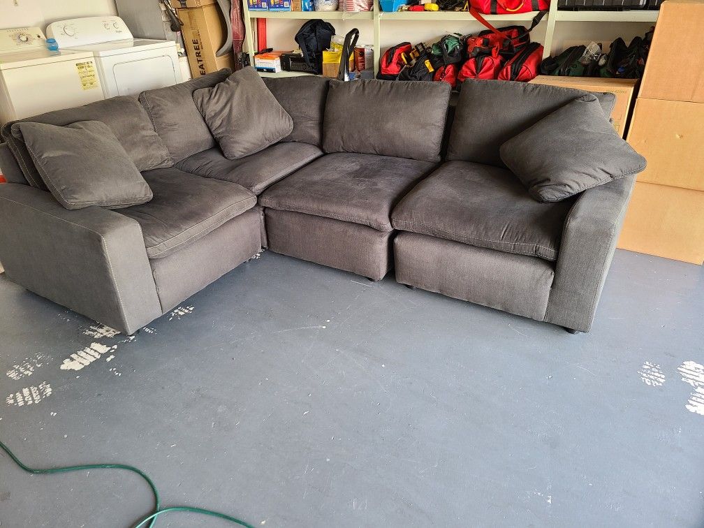 Sectional Sofa. Dark Gray. 112 X 80. 