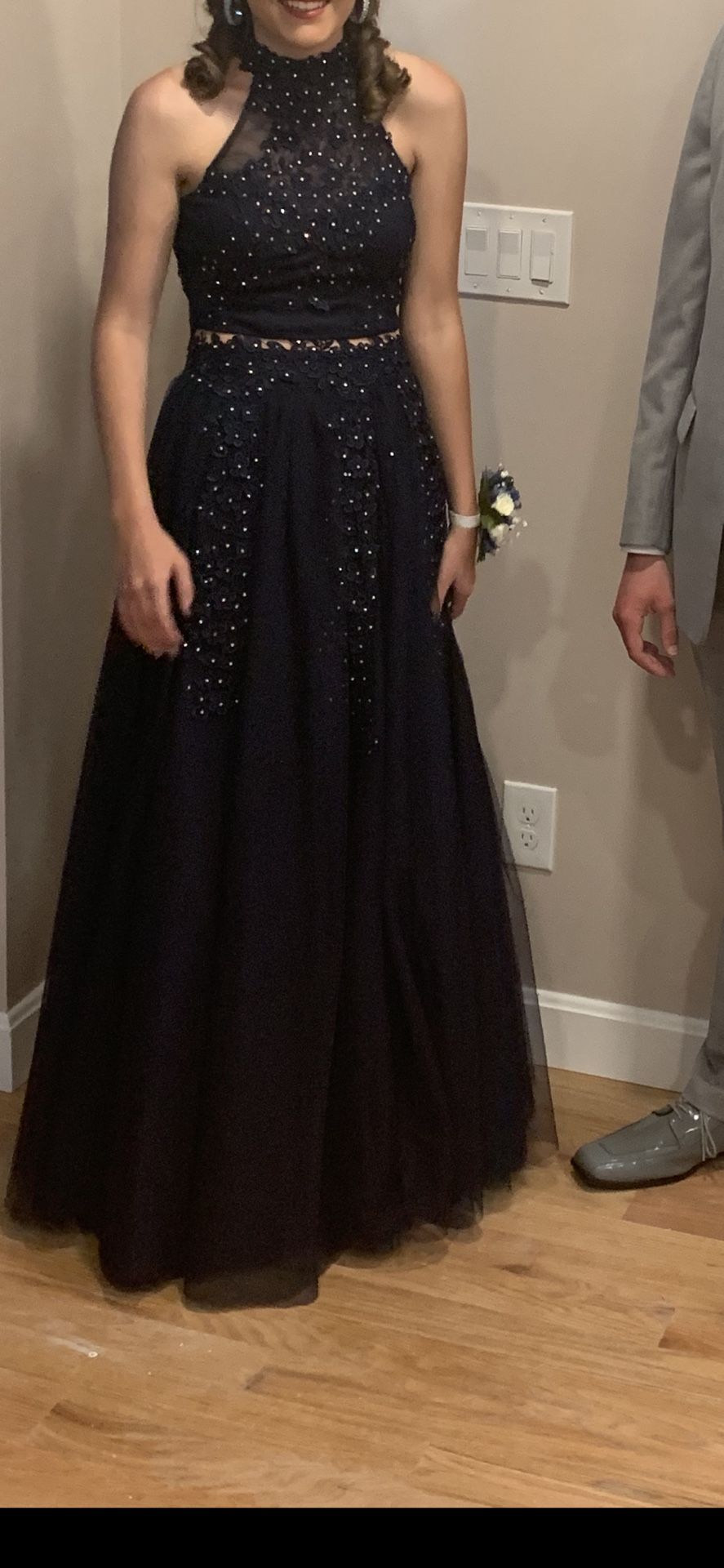 Gorgeous navy two piece prom/quinceañera dress size 1