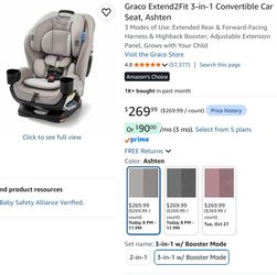 [New - in box box] Graco extend2fit 3 in one car seat